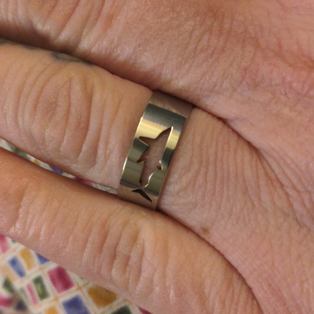 Dolphin NWT Stainless Steel Ring Size 18